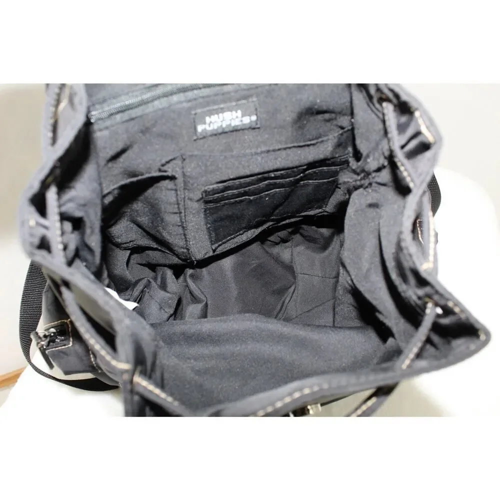 Hush Puppies Black Nylon Cargo Backpack
